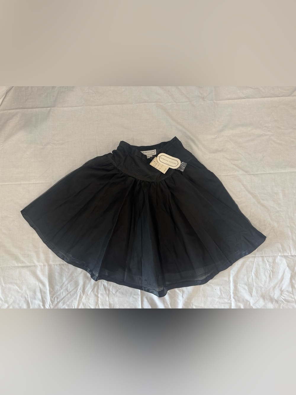 NWT Vintage Adrienne Vittadini Vintage Black Silk Skirt Layered With Tulle (8)